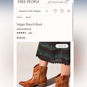 Free People - Vegan Ranch Boot size 6.5